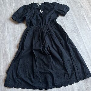 Women’s Black Midi Dress with Eyelet Details size Medium (8-10)